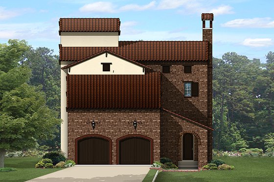 Exterior - Front Elevation 3 for Mediterranean House Plan #1058-152 - 3 bed, 4 bath