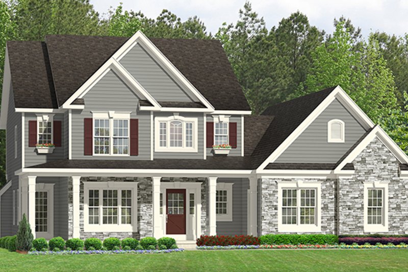 Home Plan - Exterior - Front Elevation 3 for Colonial House Plan #1010-197 - 4 bed, 2.5 bath