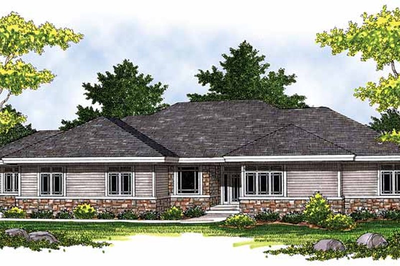 Architectural House Design - Ranch Exterior - Front Elevation Plan #70-1402