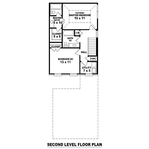 Floor Plan - Upper Floor for Cottage House Plan #81-1362 - 2 bed, 2.5 bath