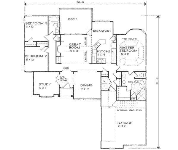 Traditional Floor Plan - Main Floor Plan #129-104