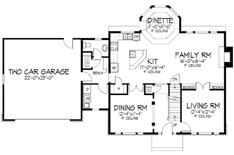 Home Plan - Floor Plan - Main Floor for Traditional House Plan #51-767 - 3 bed, 2.5 bath