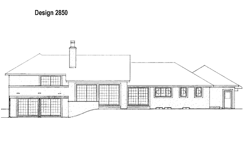 Home Plan - Exterior - Rear Elevation for Adobe / Southwestern House Plan #72-751 - 4 bed, 3.5 bath