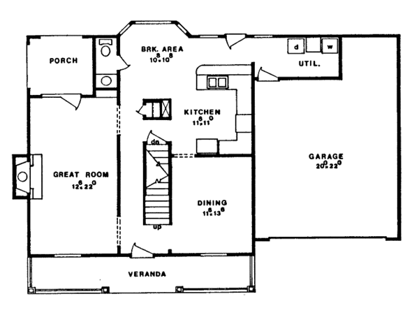Home Plan - Country Floor Plan - Main Floor Plan #405-304
