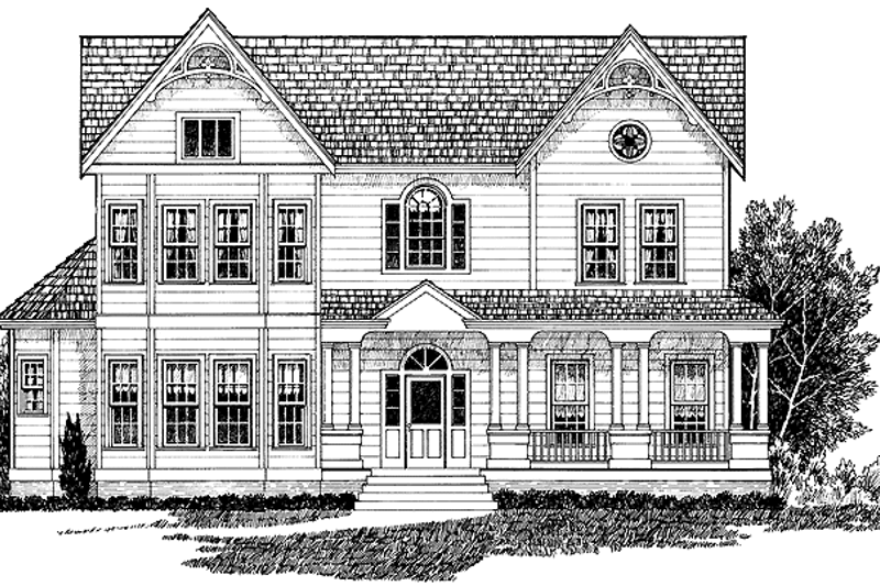 Architectural House Design - Victorian Exterior - Front Elevation Plan #1014-34