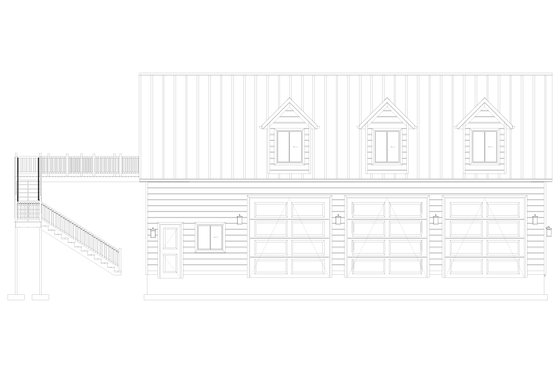 Exterior - Front Elevation 5 for Farmhouse House Plan #1060-340, 1 bath