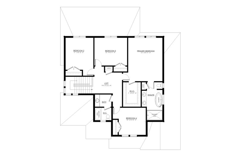 Home Plan - Floor Plan - Upper Floor for Farmhouse House Plan #1114-95 - 4 bed, 2.5 bath