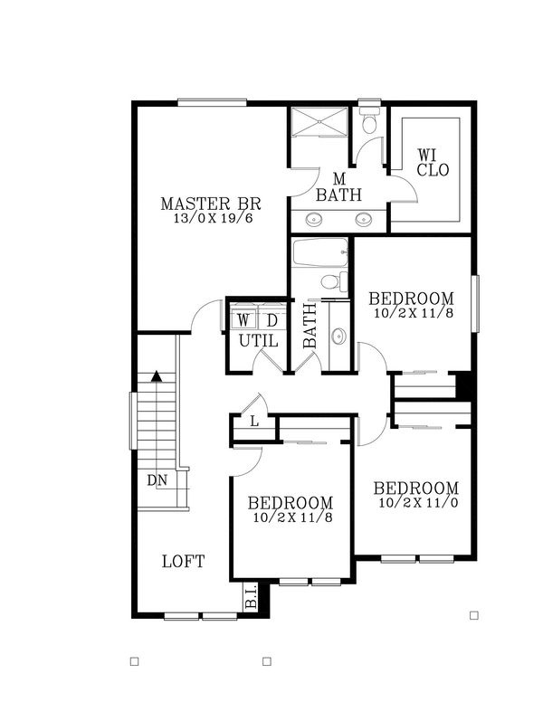 Craftsman Floor Plan - Upper Floor Plan #53-495