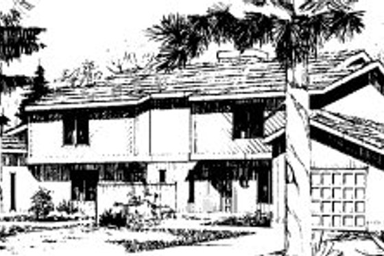 Exterior - Front Elevation for Traditional House Plan #303-214 - 2 bed, 1.5 bath