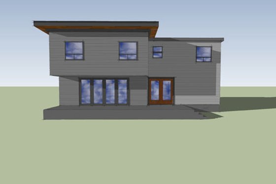 Exterior - Rear Elevation for Modern House Plan #518-4 - 3 bed, 3.5 bath