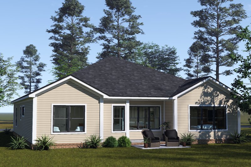 Home Plan - Exterior - Rear Elevation for Cottage House Plan #513-2489 - 3 bed, 3 bath