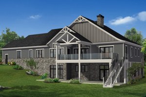 Exterior - Rear Elevation for Craftsman House Plan #1057-26 - 3 bed, 3.5 bath