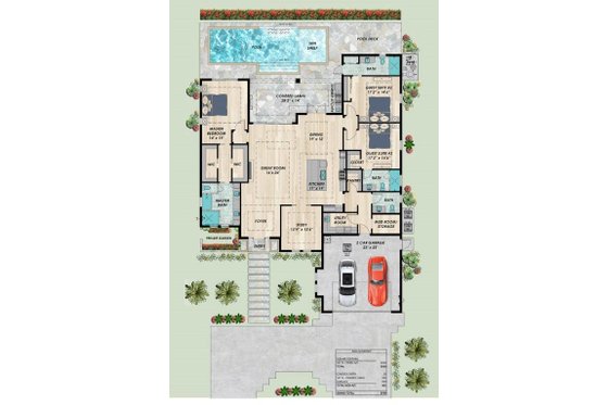 Floor Plan - Main Floor for Contemporary House Plan #548-36 - 3 bed, 3.5 bath