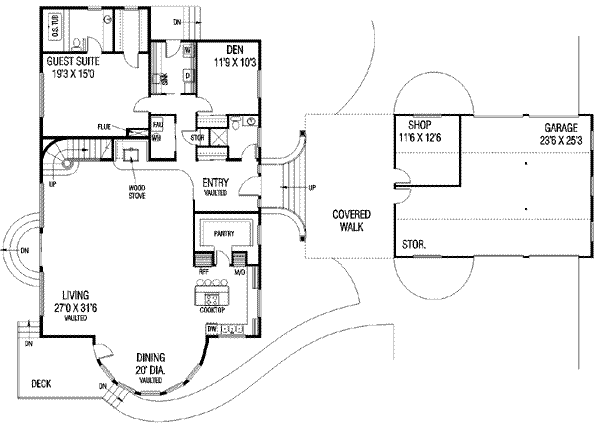 Home Plan - Country Floor Plan - Main Floor Plan #60-564