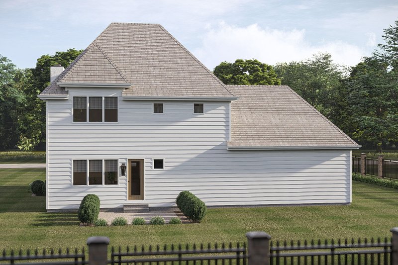 House Blueprint - Exterior - Rear Elevation for European House Plan #455-749 - 3 bed, 2.5 bath