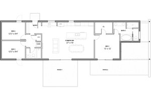 Floor Plan - Main Floor for Modern House Plan #497-35 - 3 bed, 2 bath
