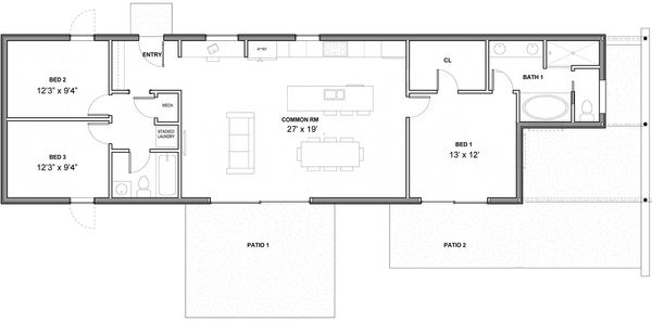 Architectural House Design - Modern Floor Plan - Main Floor Plan #497-35