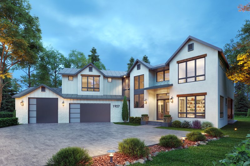 House Blueprint - Exterior - Front Elevation 3 for Farmhouse House Plan #1066-251 - 3 bed, 3 bath