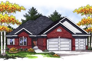 Exterior - Front Elevation for Traditional House Plan #70-832 - 3 bed, 2 bath