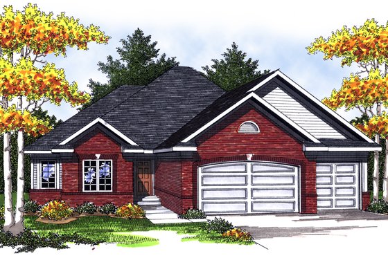 Exterior - Front Elevation for Traditional House Plan #70-832 - 3 bed, 2 bath