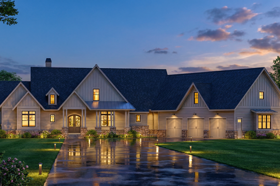 Exterior - Front Elevation for Craftsman House Plan #119-366 - 3 bed, 2.5 bath