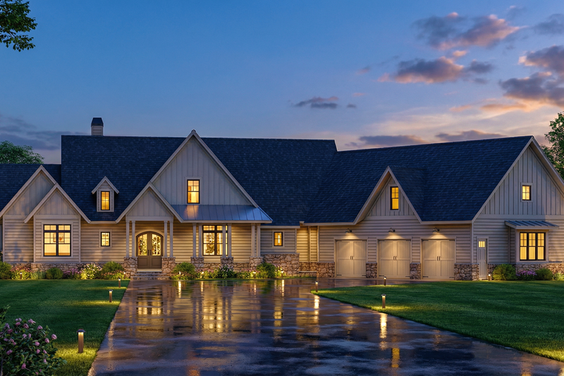 Exterior - Front Elevation 2 for Craftsman House Plan #119-366 - 3 bed, 2.5 bath