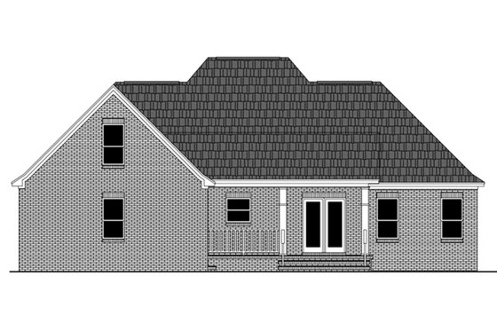 Exterior - Rear Elevation for Traditional House Plan #21-430 - 3 bed, 2.5 bath