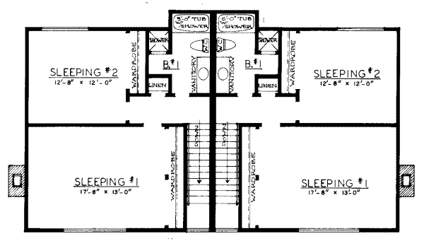 Traditional Floor Plan - Upper Floor Plan #303-278