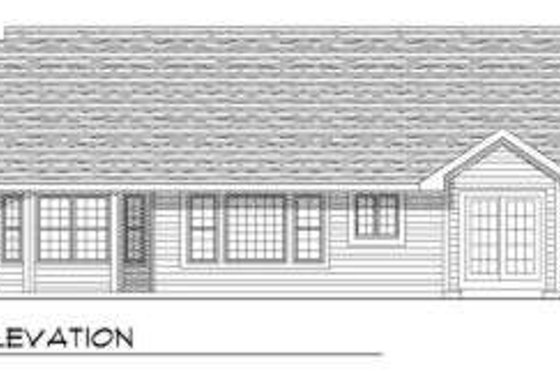 Exterior - Rear Elevation for Ranch House Plan #70-648 - 3 bed, 2 bath