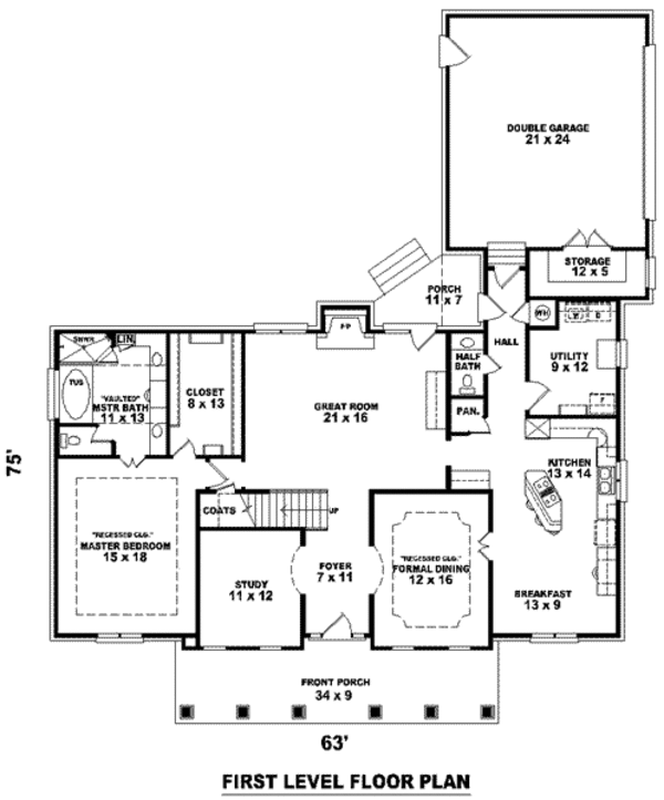 Southern Floor Plan - Main Floor Plan #81-1085