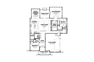Floor Plan - Main Floor for Farmhouse House Plan #1080-1 - 5 bed, 4 bath