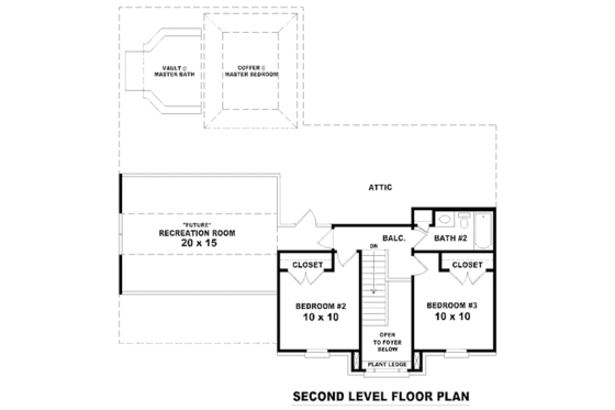 Floor Plan - Upper Floor for Traditional House Plan #81-13780 - 3 bed, 2.5 bath