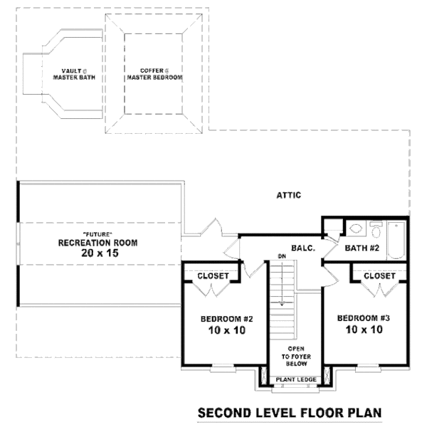 Traditional Floor Plan - Upper Floor Plan #81-13780