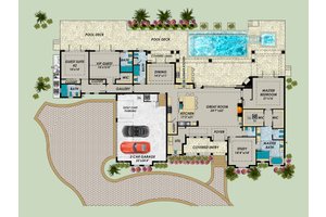 Floor Plan - Main Floor for Beach House Plan #548-33 - 3 bed, 4.5 bath