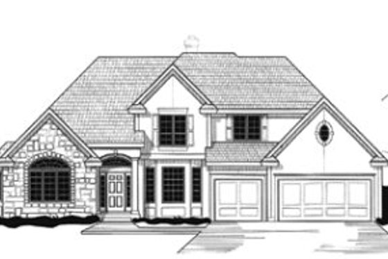 Exterior - Front Elevation for Traditional House Plan #67-107 - 4 bed, 4 bath