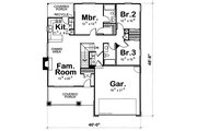 Craftsman Style House Plan - 3 Beds 2 Baths 1195 Sq/Ft Plan #20-2233 