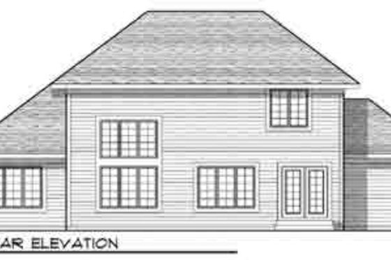 Exterior - Rear Elevation for Traditional House Plan #70-835 - 3 bed, 2.5 bath