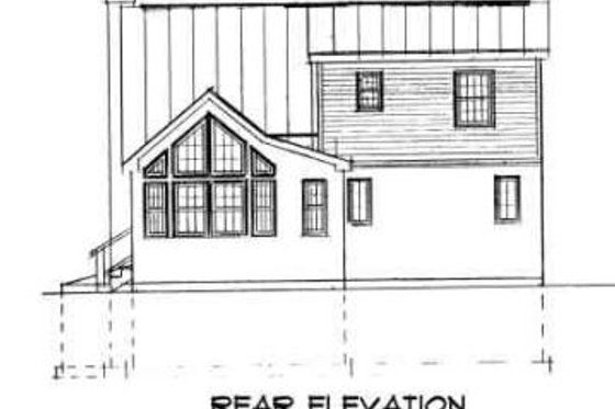 Exterior - Rear Elevation for Country House Plan #75-148 - 3 bed, 2 bath