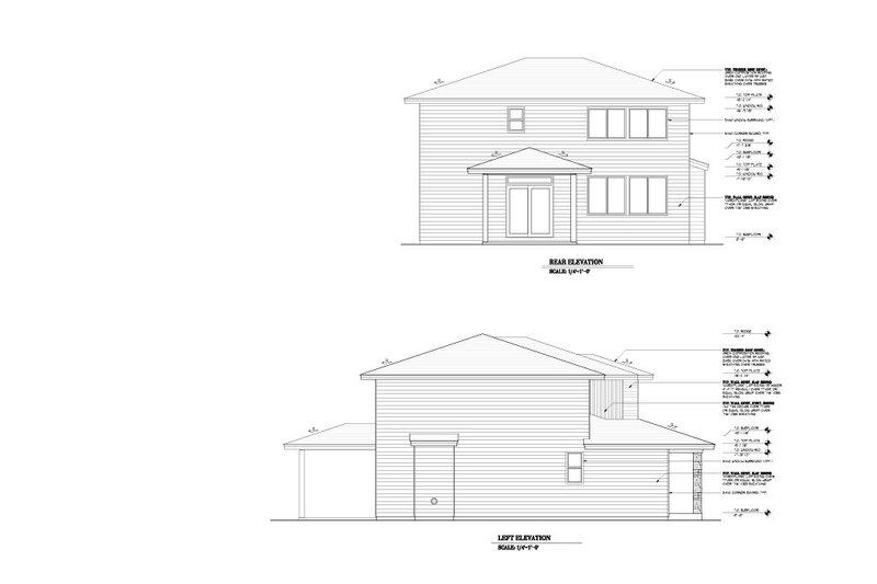 House Design - Exterior - Other Elevation 1 for Prairie House Plan #53-734 - 5 bed, 2.5 bath