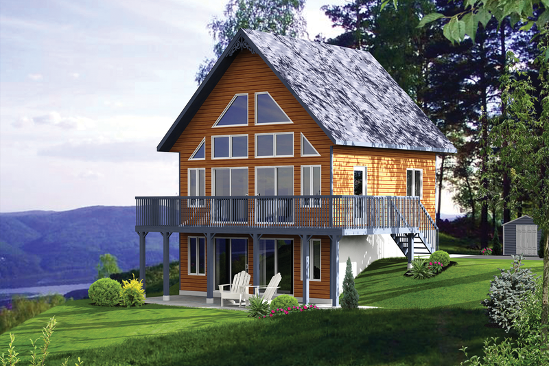 Architectural House Design - Cabin Exterior - Front Elevation Plan #25-4272