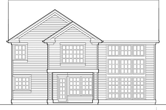 Exterior - Rear Elevation for Traditional House Plan #48-826 - 4 bed, 2.5 bath
