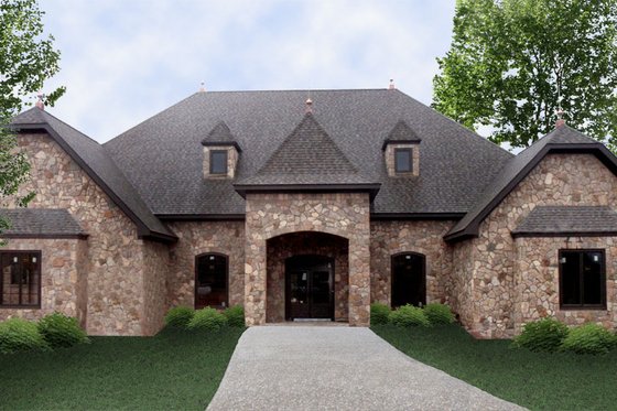 Exterior - Front Elevation 7 for European House Plan #119-350 - 3 bed, 3.5 bath