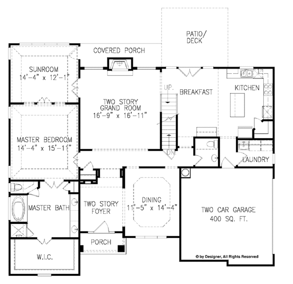 Dream House Plan - Traditional Floor Plan - Main Floor Plan #54-323