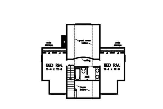 Floor Plan - Upper Floor for Country House Plan #929-860 - 3 bed, 2.5 bath