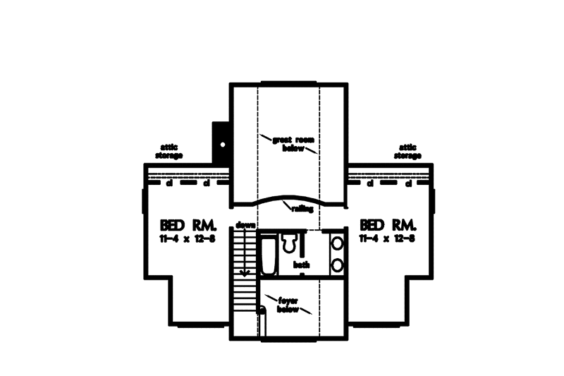 House Blueprint - Floor Plan - Upper Floor for Country House Plan #929-860 - 3 bed, 2.5 bath
