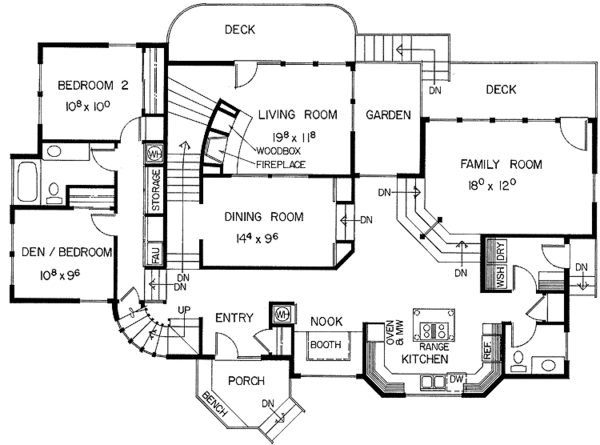 House Design - Contemporary Floor Plan - Main Floor Plan #60-730