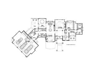 Floor Plan - Main Floor for Craftsman House Plan #928-224 - 4 bed, 3.5 bath