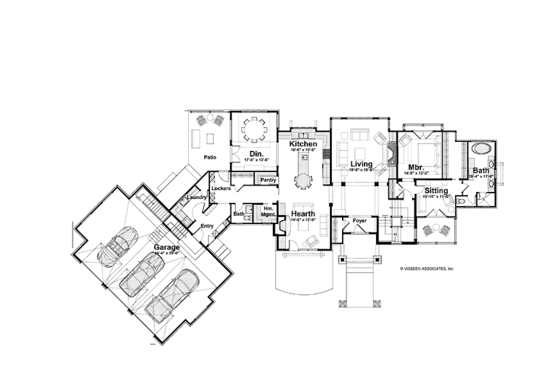 Floor Plan - Main Floor for Craftsman House Plan #928-224 - 4 bed, 3.5 bath