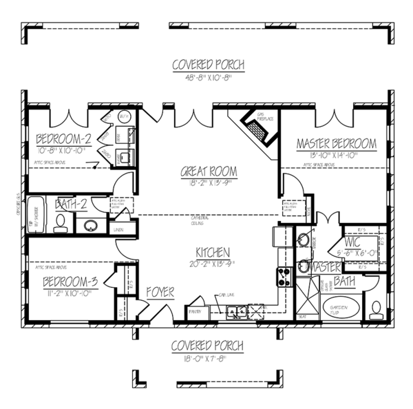 Architectural House Design - Cottage Floor Plan - Main Floor Plan #1061-10
