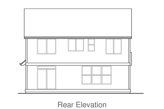Exterior - Rear Elevation for Craftsman House Plan #53-469 - 3 bed, 2.5 bath